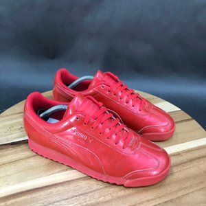 Puma Roma‎ Triple Red Retro Running Shoes Low Top Lace Up Youth Size 5.5C